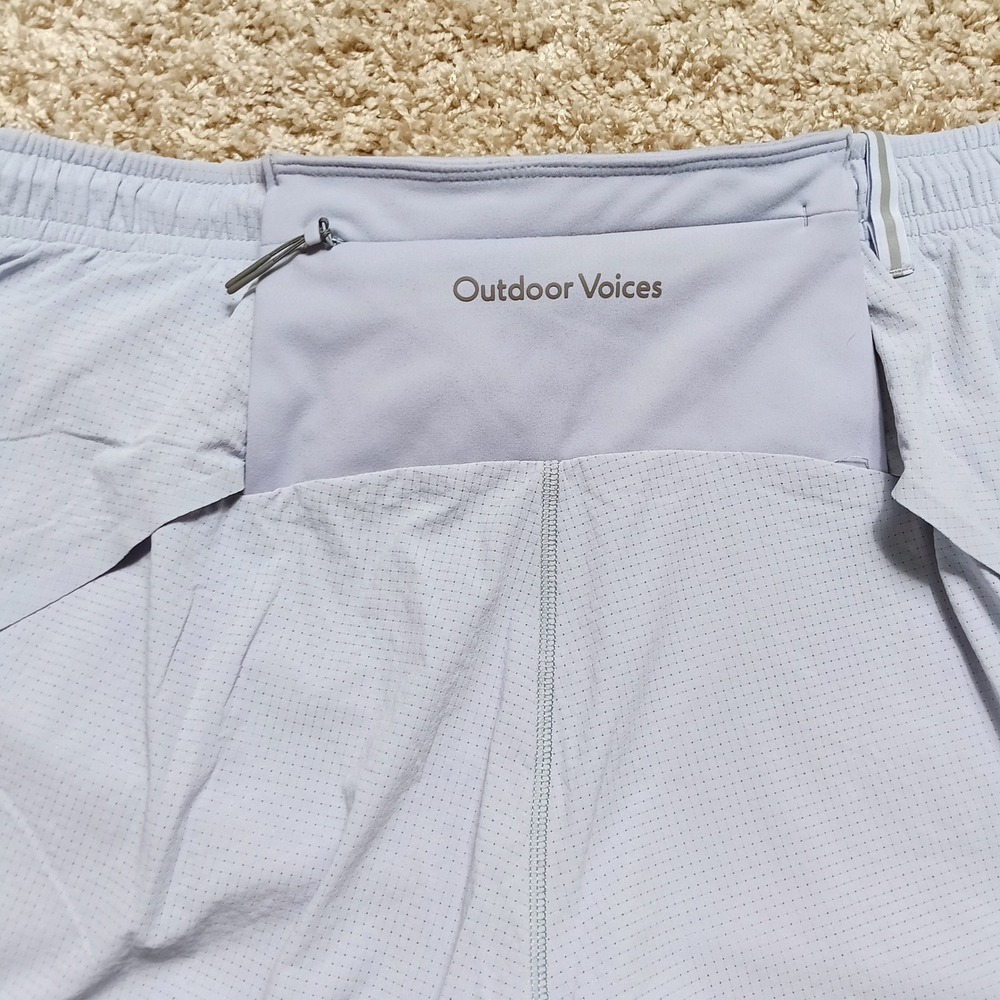 Outdoor Voices Relay Shorts Womens Medium Blue Good 2-in-1 Running Athletic - Picture 3 of 7